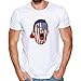 Produktbild Basic T-Shirt Herren Bluse Sommer Sonnena Herren Mode2018 T-Shirt Weiß Hunde Drucken Kurzarm-Shirt Männer Kurzarm Top Lässig Bluse Casual Fußball Sportbekleidung Lose (M, Weiß 5)