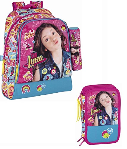 Preisvergleich Produktbild Disney Soy Luna Rucksack 42x33x14 Schulrucksack + Schlamper + Federmäppchen (1)