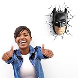 DC Comics Batman Maske Wandlampe 3D Light FX LED Kinderlampe -Nachtlicht für kinder mit automatische Abschaltung und wandaufkleber - 3