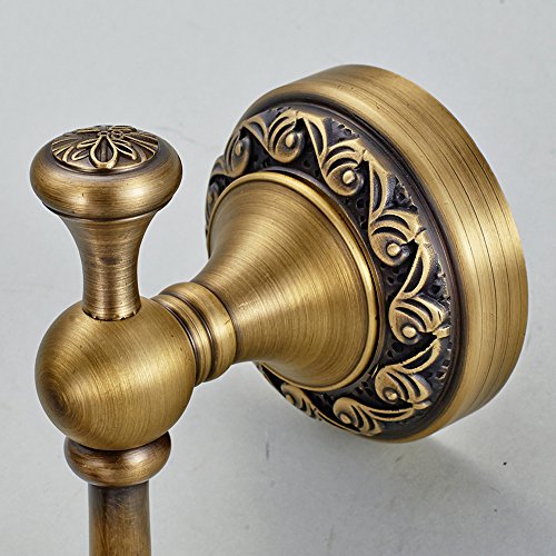 Weare Home Klassic Einzeln Handtuchhaken Handtuchhalter Handtuchstangen, Retro Solide Kupfer mit Einschnitt Bronze Beschichtung Wandmontage Haltbar für Küche Badzubehör Badaccessoires Dekor - 4