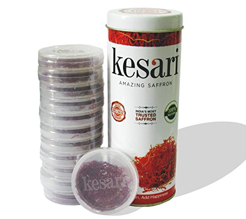 Kesari Pure & Original Saffron Bulk Tin Pack - 12 Gm (1G X 12Nos)