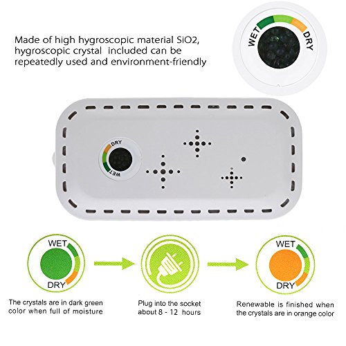 Anself Mini Luftentfeuchter Wiederaufladbar Raumentfeuchter Feuchtigkeitskiller mit SiO2 Kristall - 2