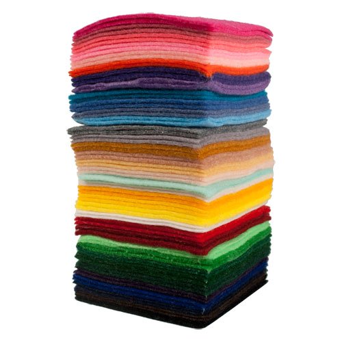 Variación de fieltro sintético para manualidades bricolaje, apr. 7 x 7 cm