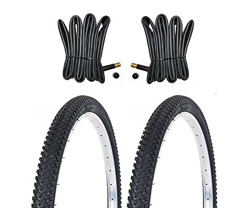 2 x MTB Reifen Fahrradreifen 26 Zoll 54-559 26x1.95 inklusive 2 x Schlauch mit extranlang Autoventil 48mm