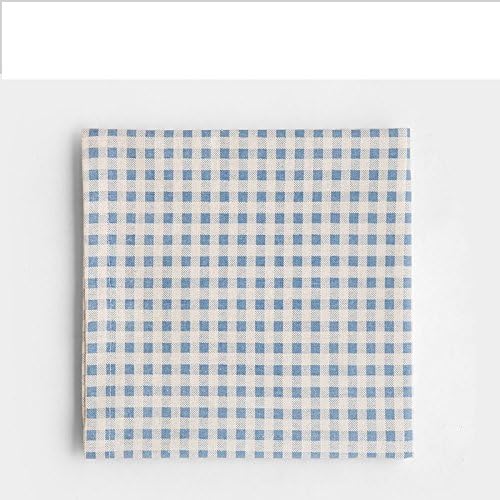 QOANDUAKAZA Sen Department of cotton fabric towel napkin cloth insulation mat tea photo background props,Blue and white small grid 65*65cm