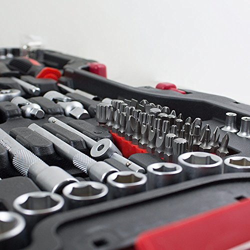 BITUXX® Werkzeugkoffer 215 tlg Knarrenkasten Ratschenkasten Nusskasten Stecknuss Adapter Umfangreiches Set mit 1/2″ 1/4″ 3/8″ Ratschen & Zubehör - 5