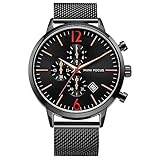 ZhongYi Wasserdichte Uhr aus Aluminiumlegierung mit DREI Augen und sechs Nadeln für Kalende