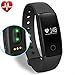 Produktbild YAMAY® HR Fitness Tracker mit Pulsuhren,Fitness Armband Aktivitätstracker Bluetooth Smart-Armband Schrittzähler Vibrationswecker Anruf SMS SNS Vibration für iOS und Android Handys
