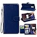 Produktbild Fcostume Für OnePlus 6T Card Slots Flip Wallet PU Leder Stand Telefonkastenabdeckung (Blau)