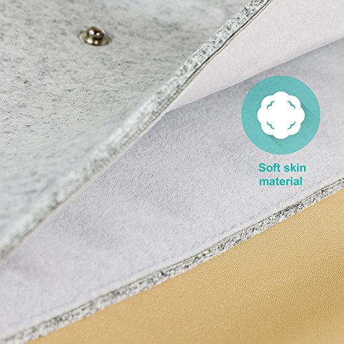 11 Zoll MacBook Air Hülle, Natur® 11″ 11.6″ Filz Sleeve Notebooktasche Laptoptasche Hülle Ultrabook Laptop Tasche aus PU Leder Laptop Schutz Hülle mit Zusatzfächern und extra Beutel – Grau/ Braun PU Leder - 4