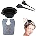 niceEshop(TM) 4 Pcs Professional Salon Dyeing Kit-Color Dye Brush Comb Mixing Bowl Hair Coloring Cape(Black,Grey)