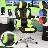 MIADOMODO Fauteuil Gamer - Ergonomique, Réglable, Siège Pivotant, avec Coussin Tête, Couleur au Choix - Chaise Gaming, Fauteuil de Bureau, Siège de Bureau, Racing, Baquet, Ordinateur (Vert)
