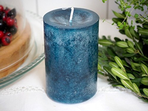 6 Stumpenkerzen Kerzen Blau Türkis Mix 9cm Hochzeit Kommunion Taufe Konfirmation Tischdeko - 5