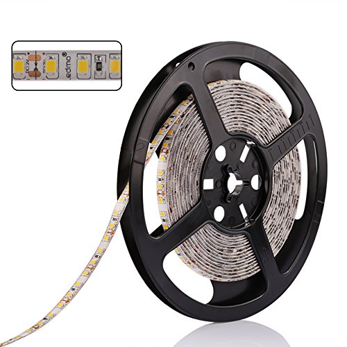 LEDMO Warmweiß LED Streifen, 5 Meter länge Wasserdicht Flexible lichtband mit 600 LEDs(SMD2835), für den Innenraum und Halb-außenraum Balkon - 5