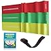Price comparison product image Flat Exercise Stretch Bands 3 x Resistance Bands Set (Light Medium Heavy) Latex Free - Physical Therapy Bands Resistance Exercise Bands for Yoga Ballet Pilates - Free Bonus Door Anchor
