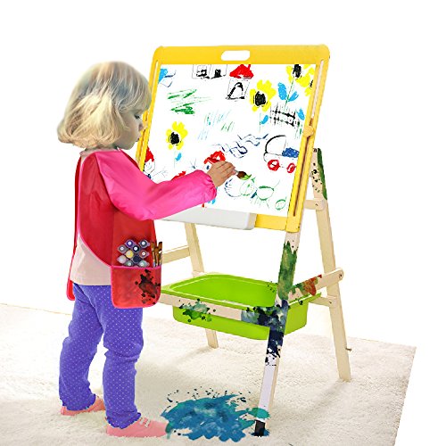 Kuuqa 2 Stücke Wasserdicht Kinder Malschürze Kunstkittel Kinderschürze (Farben und Pinsel Nicht Enthalten) - 5