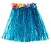Produktbild Kentop Mädchen Hawaiian Gras Rock Blume Hula Lei Garland-Kostüm Kostüm für Maskerade, Geburtstage, Party Akkus 30 cm blau