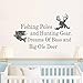 Produktbild Wand Aufkleber Decor Wandaufkleber Zitate Angeln Polen und Jagd Gear Dreams of Bass und Big Ole Deer - Country Wand Aufkleber Schlafzimmer Kinderzimmer Wohnzimmer Decor (Dunkle Grau, 54,6 cm H X34 "W)