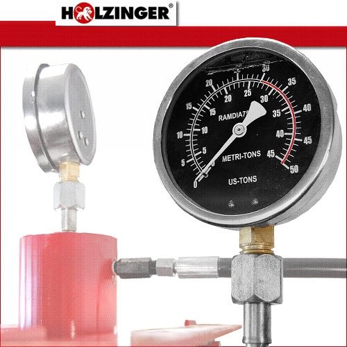 Holzinger Werkstattpresse – HWP30T-M, 30T, 130-820mm mit Manometer - 6