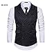 Produktbild W&TT Herren Gestreiftes V-Neck Zweireiher Casual Slim Fit Ärmelloses Verstellbare Zurück Bucklewaist Anzug Weste,Black,XL