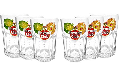 Preisvergleich Produktbild Havana Club Gläser Set - 6x Gläser 2 / 4cl geeicht