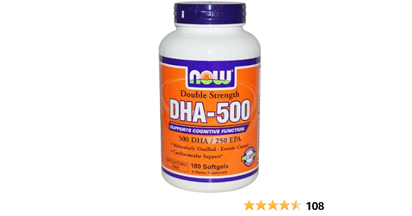 NOW Foods - DHA-500, Double Strength - 500 DHA - 250 EPA - 180 perle :  Amazon.it: Salute e cura della persona