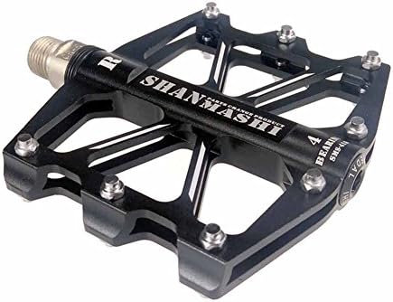 SHIBIKE MTB Bike 9/16 Bearing Pedals Bearings Foot Fixie Bike High Performance Pedals For Bikes (Color : Black)