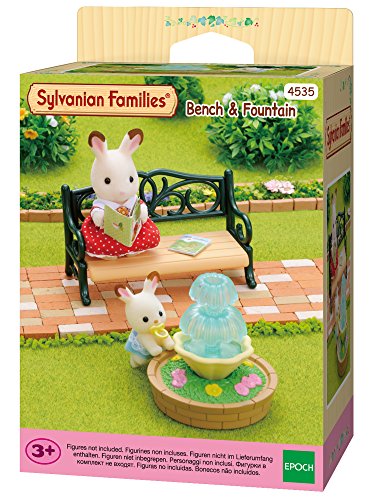 Preisvergleich Produktbild Sylvanian Families 4535 Gartenbank mit Springbrunnen, Mehrfarbig
