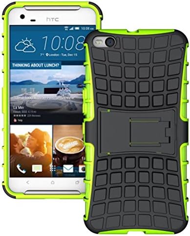 DBIT HTC X9 Case, High Quality Slim Soft TPU and PC Rugged Durable Protective Case Cover with Kickstand for HTC One X9,Green