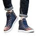 Produktbild Flip Flops Herren,sonnena Männer Frauen kausale Schuhe lace-up Stiefeletten Schuhe Casual High Top Canvas Schuhe Solid/Flock/lace-up/Casual (47, Gut Blau )