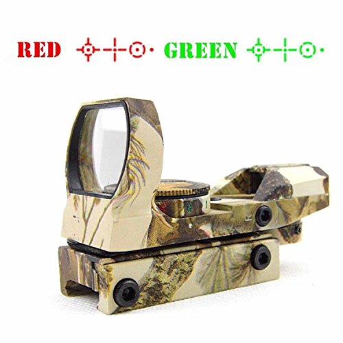MAYMOC pista di fondo regolabile di 20mm. Laser Sight Multi reticolo 4 Red Dot Sight Scope Mount a coda di rondine caccia e Outdoor fotocamera Accessories(Camouflage)