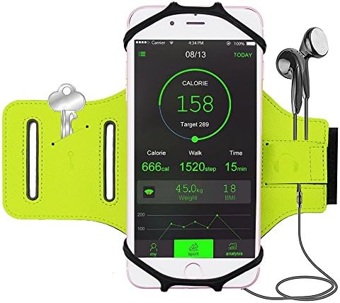 iBeek iPhone 7/7 Plus/6/6S Plus Sports Armband, Open Face for Touch Screen Control, 180°Rotatable Phone Holder, Ideal for Running Walking Hiking etc, Compatible with Samsung Galaxy S8/S8 Plus/S7/S7 Edge