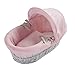 Kinder Valley Wicker Moses Basket (Pink Waffle White)