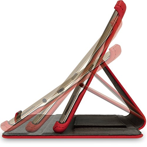 igadgitz Rot PU Ledertasche Hülle Cover für Samsung Galaxy Tab S 8.4″ SM-T700 mit Multi-Winkel Betrachtungs + Auto Sleep/Wake + Handschlaufe + Displayschutzfolie - 5