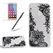 Produktbild Silikon Transparent Hülle für Huawei P10 Lite, Girlyard Weiche TPU Case Schwarz Blumen Lace Muster Entwurf Ultra Dünn Flexible Crystal Klar Backcover Anti-Kratz Anti-Fingerabdruck Schutzhülle für Huawei P10 Lite