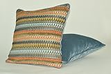 Grosser Orange Teal texturiert Chenille Polster, Kissen mit Polyester Füller, geometrisch, 50cm x 50cm. Bei McAlister Textiles, von der Curitiba Design Range. - 2