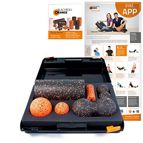 Blackroll Orange (Das Original) DIE Selbstmassagerolle - SMR-Set STANDARD inkl. Koffer, Übungs-DVD, -Poster und -Booklet