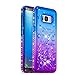 Produktbild HMTECH Galaxy S8 Plus Hülle Glitzer Gradient Blau Lila Herz Flüssigkeit Fließende Gel Rückschale Liquid Weiche Silikon Durchsichtige Schale Bumper Etui für Galaxy S8 Plus,Blue Purple Liquid