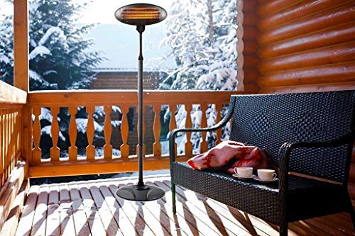 Preisvergleich Produktbild Terrassenheizer Heizstrahler Elektrostrahler (Quarz Heizelemente) verstellbar max. Heizleistung 2000 Watt Heizleistung 3-stufig mit Standfuß u. Teleskopstange. TÜV geprüft mit CE und RoHS Zertifikat.