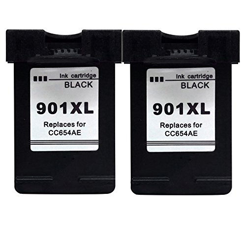 2 Kompatible Tintenpatronen Als Ersatz für HP 901 XL Schwarz Druckerpatronen CC654AE (Schwarz , black , bk) für Officejet J4500 J45600 4500 J4524 J4535 J4540 J4550 J4580 J4600 J4660 J4680 J4624 J4680C g510a g510g