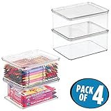 BESTÄNDIGES MATERIAL: Hergestellt aus robustem Kunststoff ist die Stapelbox im 4er-Pack ein idealer sowie langlebiger Helfer zum Verstauen der Spielsachen im Kinderzimmer.