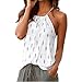 Produktbild Tank Top,SUCES Damen Blumen Sommer Riemchen Weste Top Ärmelloses Shirt Bluse Casual Tank Tops Cool Lässiges ärmelloses Gefaltetes Mehrlagen Chiffon Cami Tank Top (XL, White)