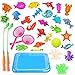 Price comparison product image Toy Fishing Rod Game, 30 Piece Magnetic Fishing Toy Fish Bath Toys, Fun Bath Tub Game Best Gift For Baby Todders Kids