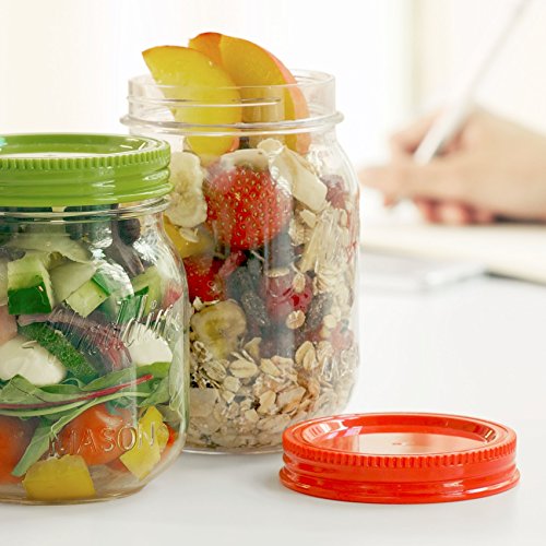 Aladdin 33036 Classic Mason Salad Jar 1l, Salatbox mit extra Dressingaufbewahrung, grün - 4