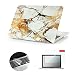 Produktbild Se7enline Fashion Soft-Touch-Kunststoff Hardcover-Schutzhülle für Macbook, mit schwarzem Silikon-Tastenschutz und transparenter LCD Displayschutzfolie, Design: schwarze Kreise Marble Pattern White/Gold Macbook Pro 13'' Retina (Model A1502/A1425)
