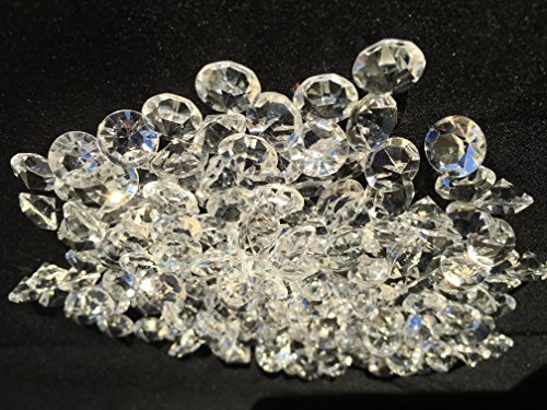 400 Stück 11mm glitzernde bunte + klare transparente Deko Diamanten Brillianten Strasssteine Acrylsteine transparent klar kristall basteln Gltzersteine Schmucksteine Strass Steine zum Verzieren Dekorieren von CRYSTAL KING - 2