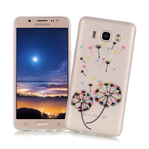 XiaoXiMi Carcasa Samsung Galaxy J7 2016 SM-J710F Funda Luminosa de Silicona Caucho Gel para Samsung Galaxy J7 2016 SM-J710F Soft TPU Silicone Case Cover Carcasa Protectora Funda Blanda Suave Flexible Caja Delgado Ligero Casco Anti Rasgu  os Anti Choque - Colorido Diente de Le  n