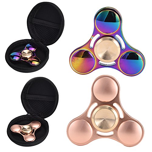 KNOWSTAR Rainbow Alloy EDC Hand Spinner Round Tri Fidget Desk Games High Speed Focus Toy,Rainbow KNOWSTAR Rainbow Alloy EDC Hand Spinner Round Tri Fidget Desk Games High Speed Focus Toy,Rainbow