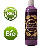 Sensual Massage Oil w/ Pure Lavender Oil - Relaxing Almond & Jojoba Oil - Women & Men – 100% Natural Hypoallergenic Skin Therapy - USA Made