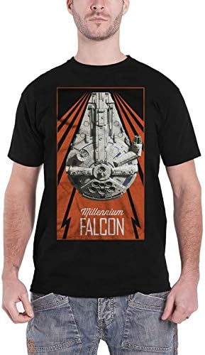 T Shirt Han Solo Movie Millenium Falcon Flash Official Mens Black